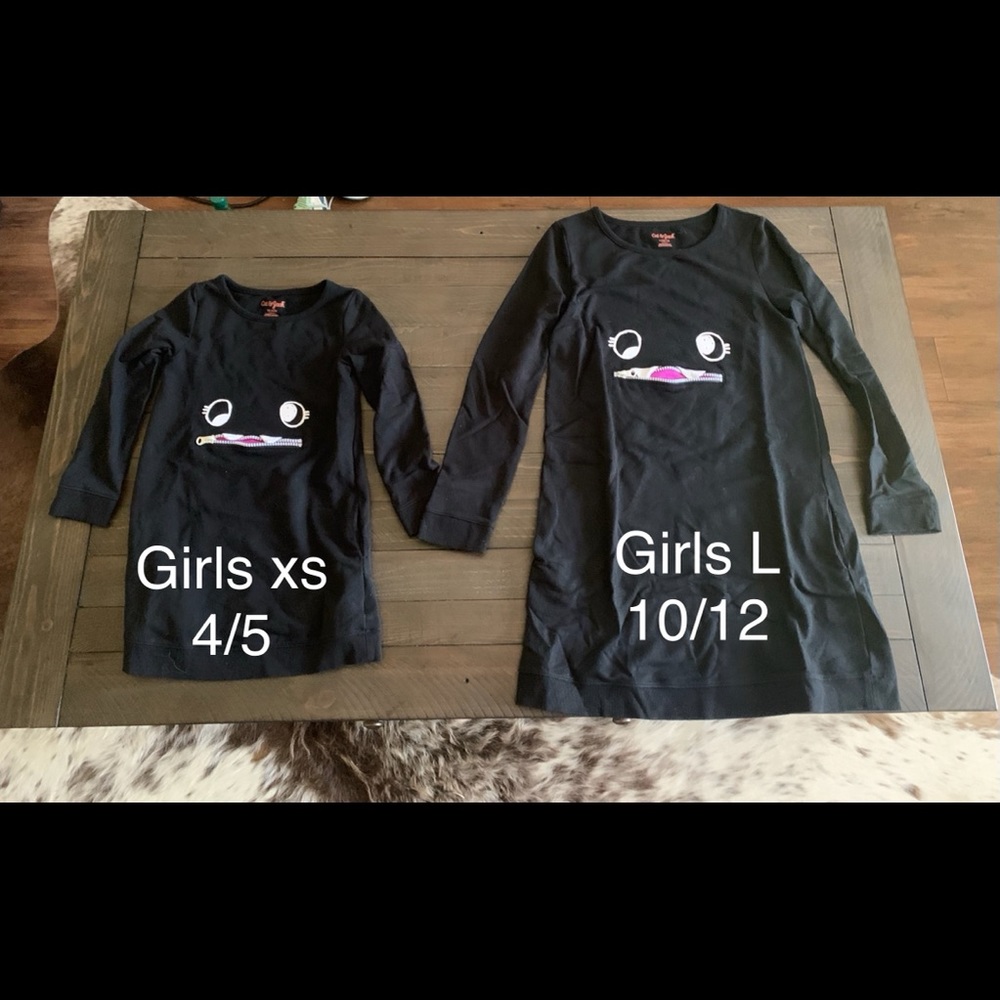 Girls size 10/12 monster dresses with zipper pocket